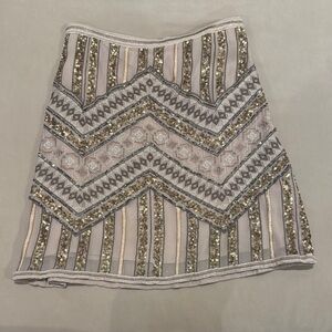Anthropologie Embellished Gold and Silver Skirt